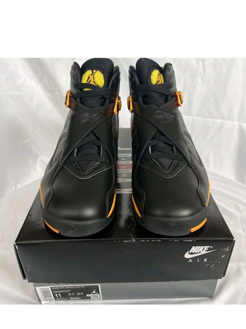 Men's Size 9.5 - Women's 11 -Jordan 8 Retro Taxi Yellow Black unisex - Picture 2 of 16